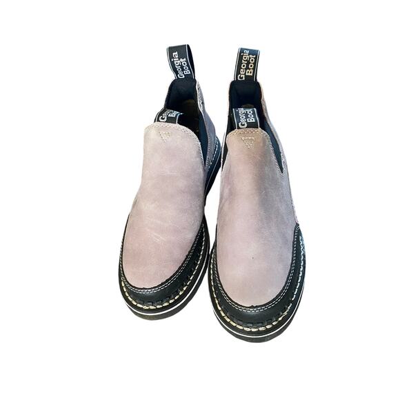 Georgia Boot Black and Lilac Grey Slip on Romeos - Picture 2 of 5